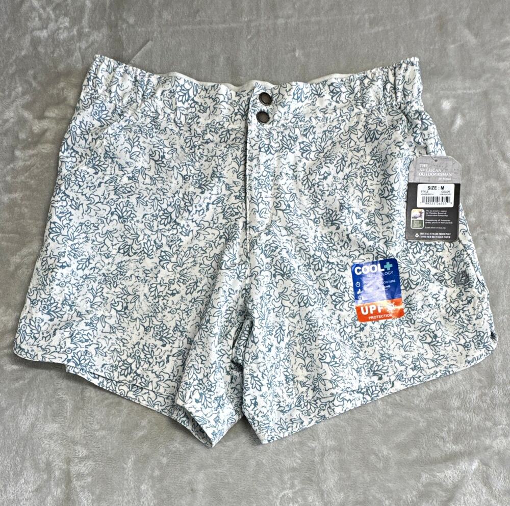 The American Outdoorsman NEW Women Short M Cool Tech Print UPF 50 Elastic Waist
